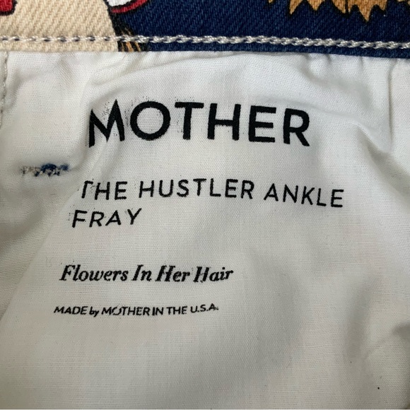 MOTHER Jeans The Hustler Ankle Fray Flowers in Her Hair Multicolor Size 27 - Picture 14 of 16